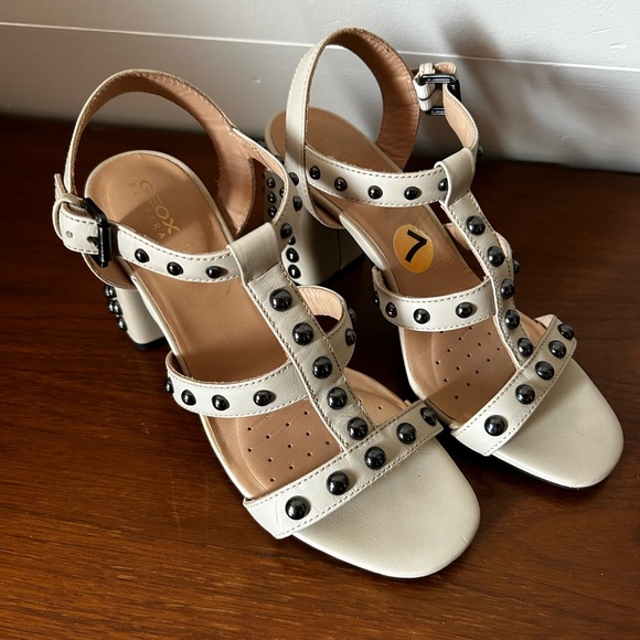 Leather Studded Heels - Picture 1 of 3